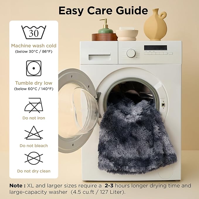 Bedsure Waterproof Dog Blanket for Small Dogs Cats Fluffy Faux Fur, 30x40 | Plush Fuzzy Reversible Pet Blankets for Couch and Dog Bed, Soft Calming Throw Cat Puppy Blanket Washable, Dog Gift, Cream - Image 4