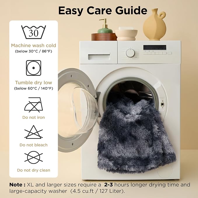 Bedsure Waterproof Dog Blankets for Large Dogs, Fluffy Faux Fur, 60×80" | Plush Fuzzy Reversible Pet Blankets for Couch and Bed, Soft Calming Throw Blanket Washable, Dog Gift, Twin Size,Tie-dye Navy - Image 2