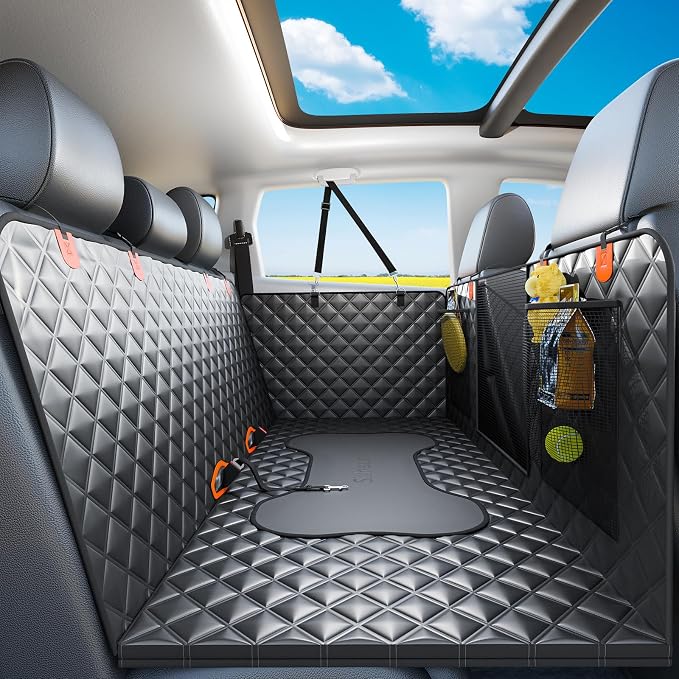 Dog Back Seat Cover Hard Bottom Truck Back Seats Protector, Large Backseat Extender for Dogs, Car Pet Rear Seat Covers Waterproof Dog Hammock Travel Accessories for Truck by Unknown