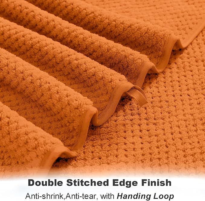 Smuge Extra Large Bath Towel Sheet Set 35x70 Inches - Oversized Highly Absorbent Towels Set,Jumbo Microfiber - Quick Dry, Lightweight,Super Soft for Bathroom,Hotel,SPA,Pack of 4 (Orange Red) - Image 6