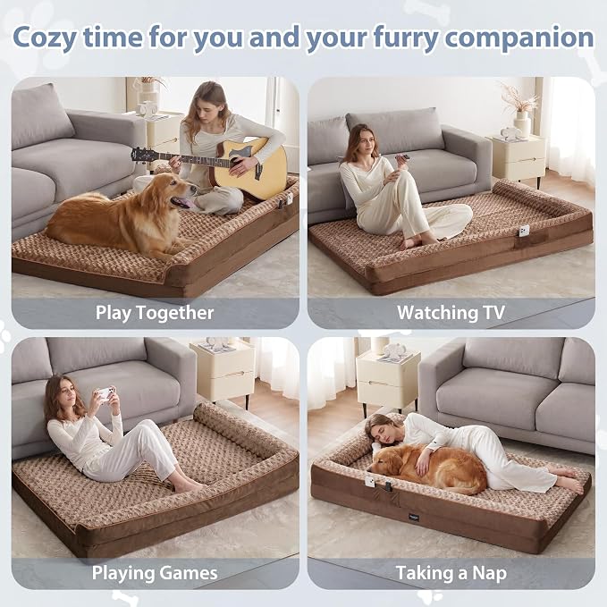 BFPETHOME Orthopedic XXL Dog Beds Large Sized Dog, Washable Dog Sofa Bed | Removable Cover, Waterproof Lining, Non-Slip Bottom, Large Pet Couch for Big Dogs, Cozy Shared Sleeping Dog Bed for Indoor - Image 3