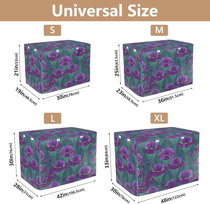 Dog Crate Cover Kennel Cover for Dog Cages Breathable for Wire Cage Indoor Outdoor Purple Irise Pattern - Image 3