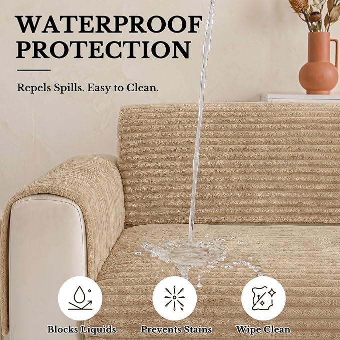 Smiry Waterproof Couch Cover for Dogs, Washable Non Slip Plush Protector | Waterproof Protection, Plush Flannel, Non Slip Backing, Pet Hair & Scratch Protection, Soft Cover (43" x 63") - Image 4