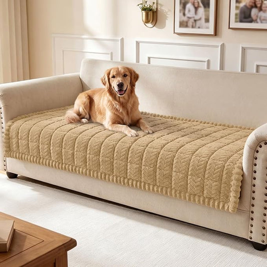 Smiry Couch Cover for Dogs, Non Slip Fuzzy Pet Sofa Covers Washable | Sofa Slipcovers for 2-3 Cushion Couch, Soft Thick Furniture Protector for Cats Dogs, Against Fur, Dirt, Scratch (35.4"x63") by Smiry