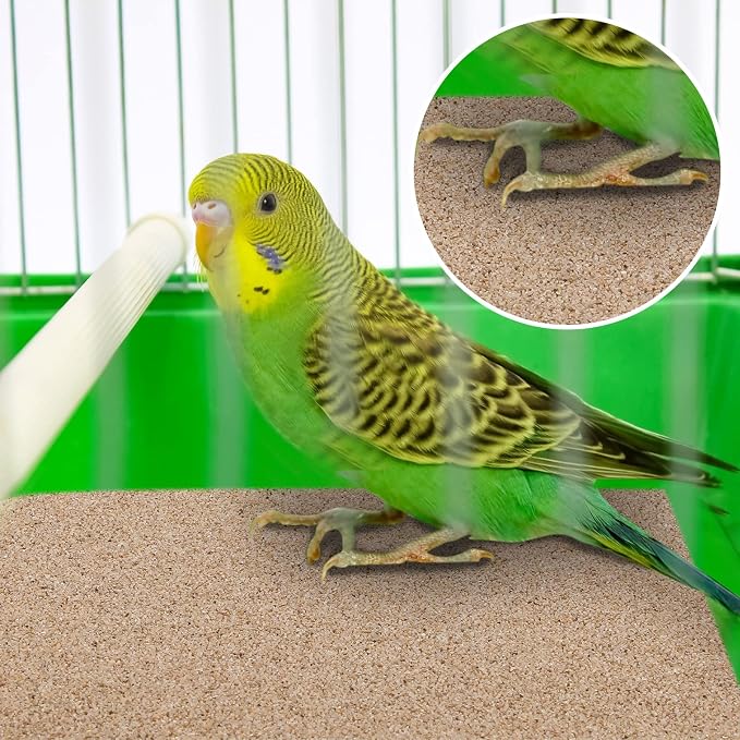 Fabbay 100 Pcs Gravel Paper for Bird Cage Gravel Liner Paper Pet Sandpaper Special for Bird Cage in Sea Sand, Easy Clean Pet Sandpaper Calcium Paper for Birdcage Parrots Cockatiels(11 x 17 Inch) - Image 7