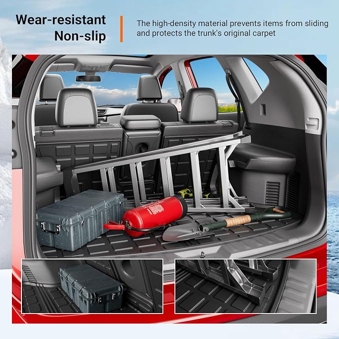 powoq Cargo Mat Compatible with 2014-2020 Nissan Rogue SV S SL Trunk Mat Back Seat Protector Cargo Liner TPE Replacement for 2014-2020 Nissan Rogue Accessories (Trunk Mat+Backrest Mats) - Image 4