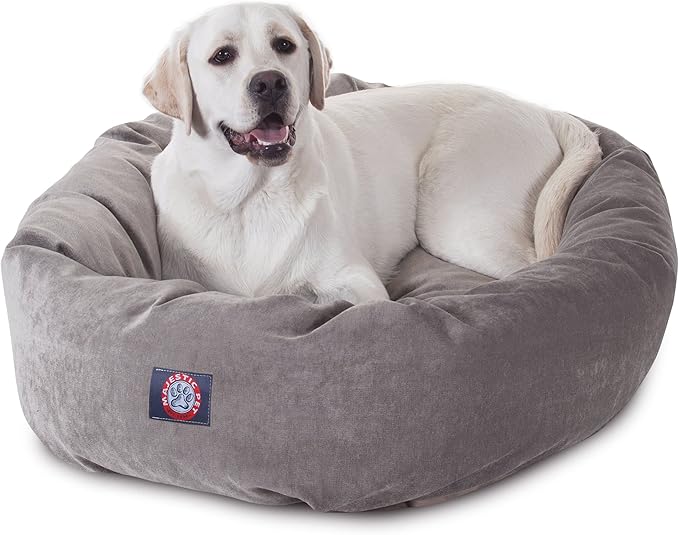 Majestic Pet Villa 40 Inch Shredded Memory Foam Dog Bed for Large Sized Dog 40x29x9 Inch–Orthopedic Pet Bed with Removable Washable Cover-Washable Large Puppy Mat with Head Support-Vintage by MajesticPet