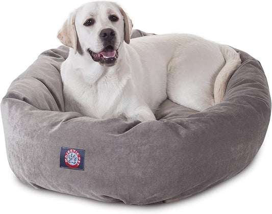 Majestic Pet Villa 40 Inch Shredded Memory Foam Dog Bed for Large Sized Dog 40x29x9 Inch–Orthopedic Pet Bed with Removable Washable Cover-Washable Large Puppy Mat with Head Support-Vintage by MajesticPet