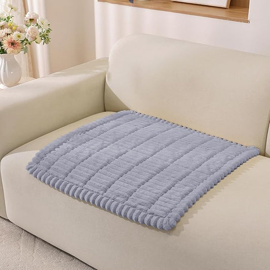 Fuzzy Pet Couch Covers for Dogs Washable, Thick Couch Covers for 2 Cushion Sofa Pet Friendly, Non Slip Plush Dog Couch Cover for for Sectional, Loveseat (Light Gray, 27.6" x 27.6") by CYCMACOHOME