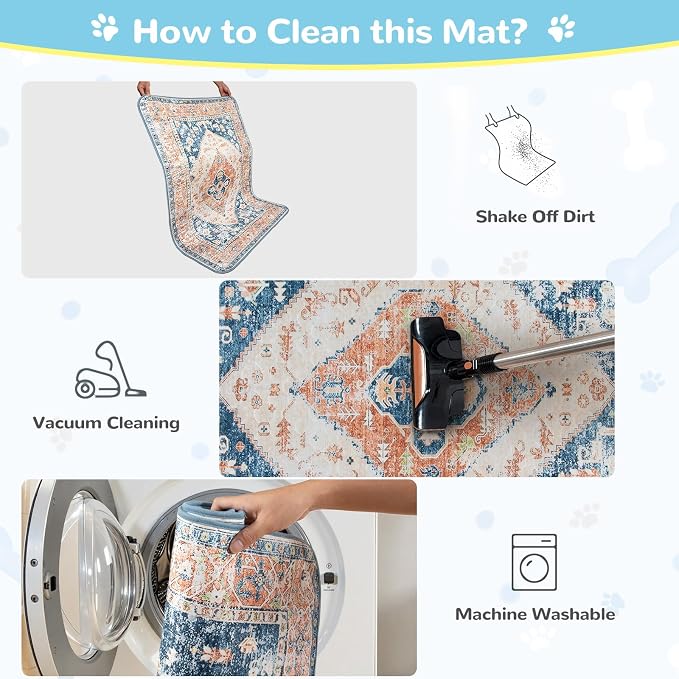 Lahome Extra-Large Washable Dog Pee Pads (72"x72") - Super Absorbent & Waterproof - Leakproof Reusable Mat for Playpens, Beds & Whelping, Convenient Cleanup,Beige Blue - Image 7