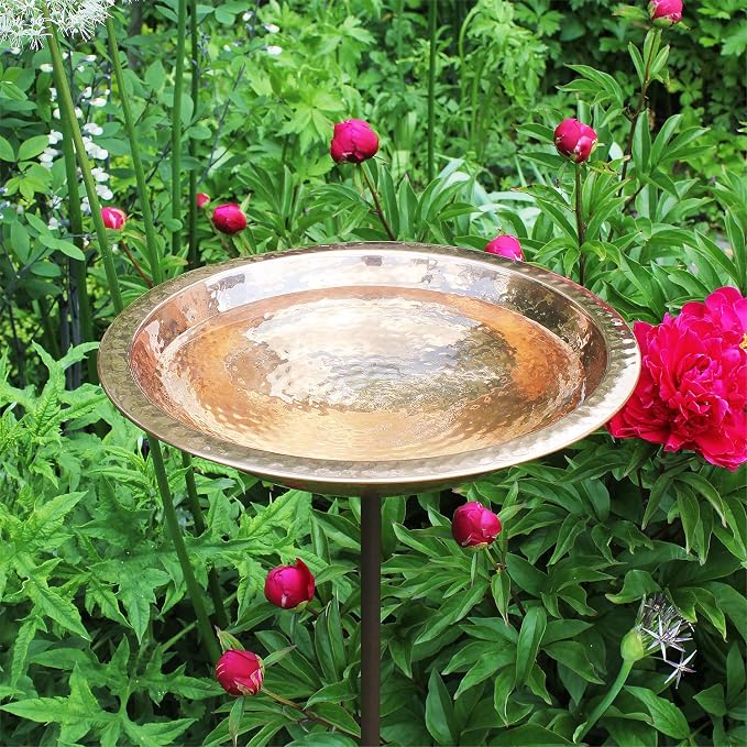 Achla Designs Hammered Copper Birdbath Bowl with Stake - Image 2