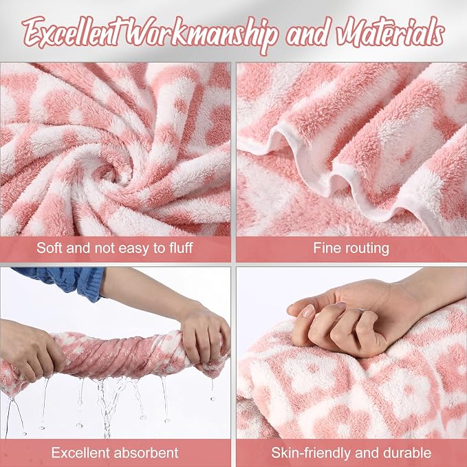 SmoothNovelty 12 Pack Microfiber Bath Towels Bulk 27'' x 60'' Oversized Size Bath Towel Highly Absorbent Extra Large Soft Drying for Beach Shower Summer Salon Sport Gym Party (Flowers,Pink) - Image 3