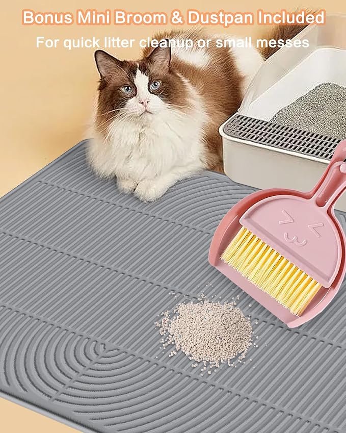 Silicone Cat Litter Mat Large, 40'' x 28'', Waterproof Trapping Mat for Litter Box, Easy Clean & Non-Slip - Image 6