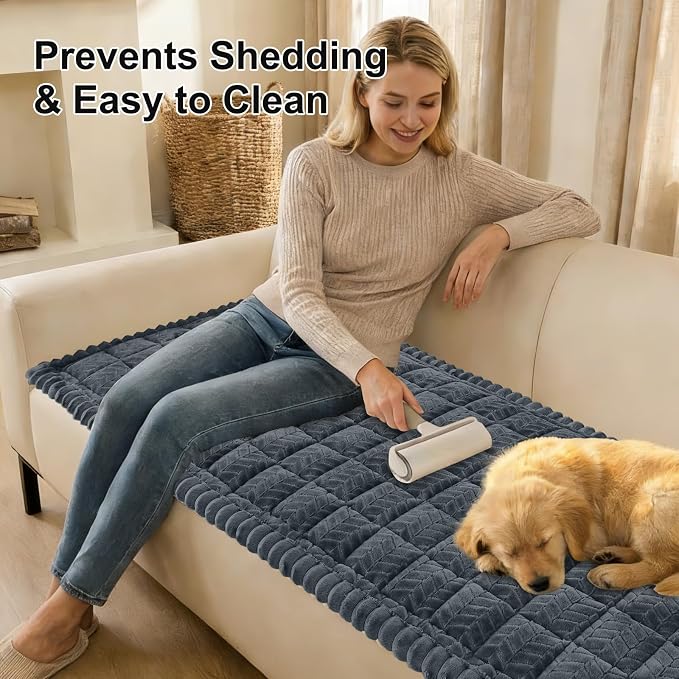 Smiry Couch Cover for Dogs, Non Slip Fuzzy Pet Sofa Covers Washable | Sofa Slipcovers for 3 Cushion Couch, Soft Thick Furniture Protector for Cats Dogs, Against Fur, Dirt, Scratch (35.4"x82.7") - Image 3