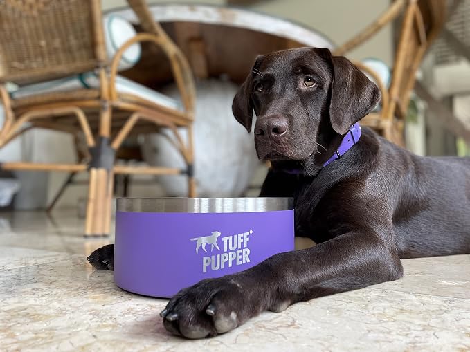Tuff Pupper 100 oz Heavy Duty Insulated Stainless Steel Dog Bowl for Large Dogs, Non-Slip Base, Dishwasher Safe - Image 8