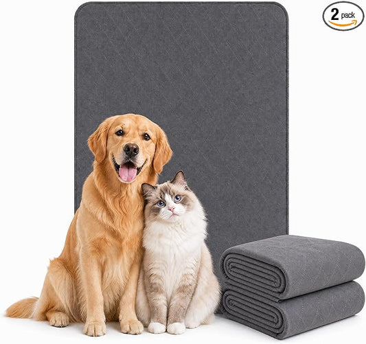 Washable Reusable Dog Pee Pads, 34"x52" (2 Pack) Absorbent & Waterproof Puppy Training Pad for Crate, Playpen & Carpet, Large Potty Pads for Dogs, Cats & Small Pets by CooShields