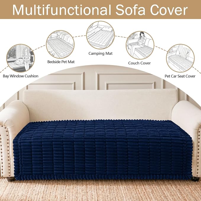 hyha Couch Cover for Dogs, Washable Non Slip Plush Flannel Sofa Protector | Thick Flannel, Silicone Anti-Slip Backing, Pet Hair & Scratch Protection, Fits Sofa & Loveseat (43" x 82.7") - Image 3
