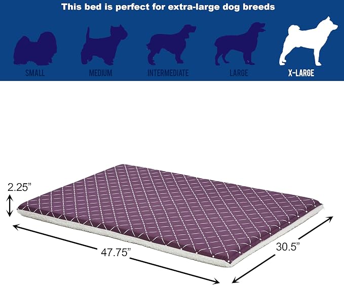 MidWest Homes for Pets Quiet Time Couture Paxton Pet Bed in Plum Fleece with Pillow Cover, Plum, 48" - Image 4