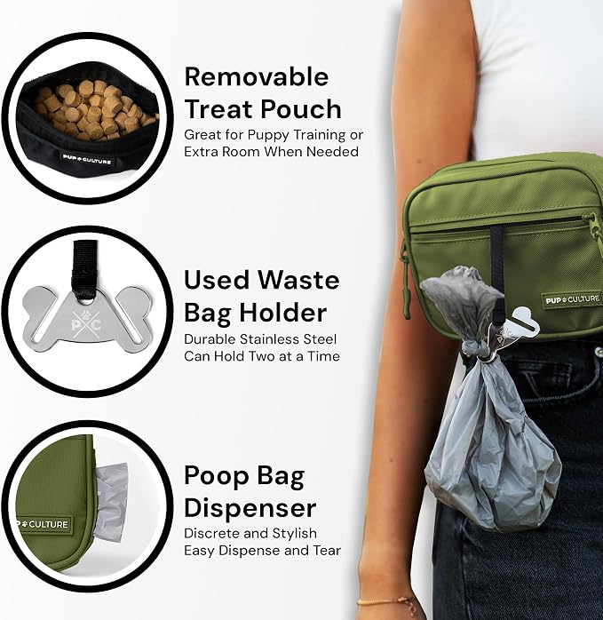 Pup Culture Dog Treat Pouch with Poop Bag Dispenser and Removable Treat Pouch | Cross Body Dog Walking Bag | The Perfect Puppy Training Tool and Even Better Gift - Image 4