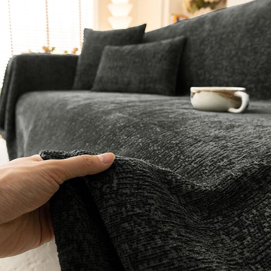 ROOMLIFE Boho Couch Covers for Sofa Washable for 3 Cushion Couch, Chenille | Furniture Protector Sofa Couch Cover for Dogs, Soft Breathable Sofa Slipcover, Couch Throw Blankets with Tassels 71''X134'' by ROOMLIFE