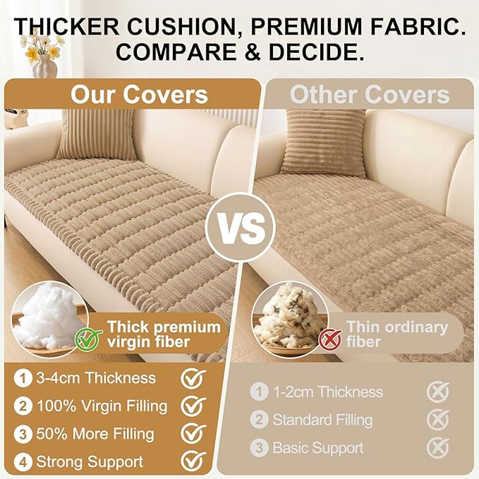 Smiry Couch Cover for Dogs, Non Slip Washable Sofa Protector for Pets | Soft Furniture Cover for Leather & Fabric Couches, Cozy Protect Against Fur, Dirt & Messes, Pet Friendly, 27.6"x88" - Image 4