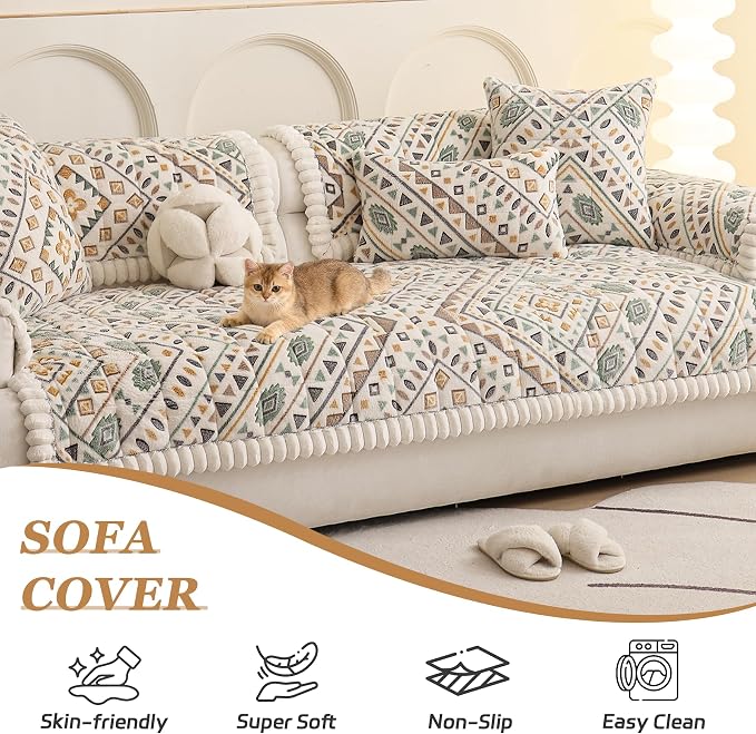 Couch Covers Washable Couch Cover for Dogs Fuzzy Sofa Covers for Pet, Non-Slip Sofas Slipcover Cushion Protector Pets Mat Dog Bed Mats(Only 1PC) - Image 3