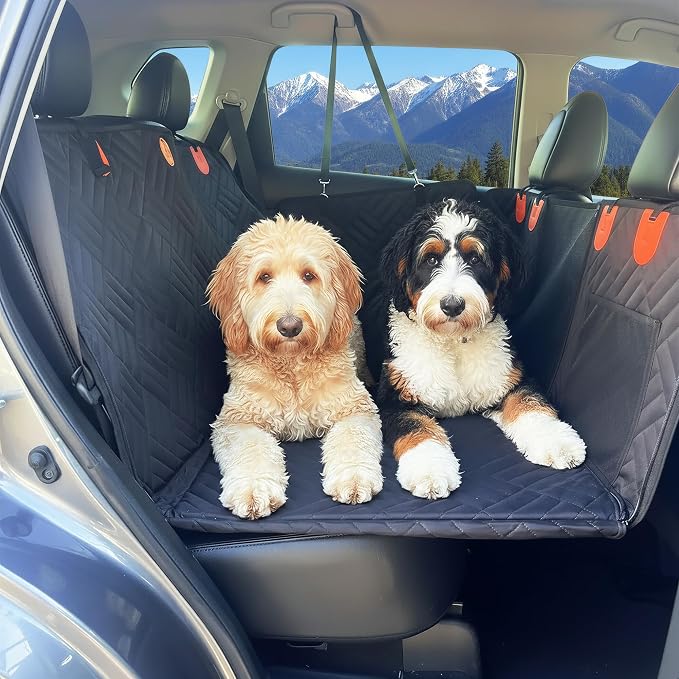 Dog Backseat Extender with Hard Bottom – Waterproof Pet Travel Platform - Nonslip Rear Seat Cover - Car Hammock Bed for Cars SUVs & Small Trucks by Unknown