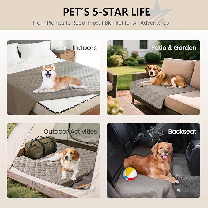 gogobunny 3X Stronger Waterproof Pet Blanket, Scratch Proof Furniture Protector for Dogs Cats, Reversible Cover 40x50 Inch, Dark Stone - Image 8