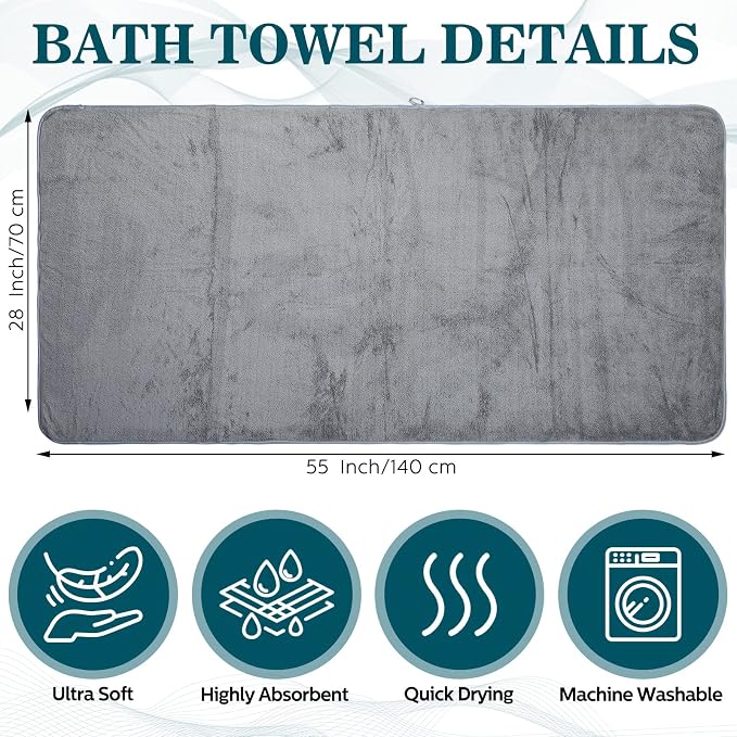 Mixweer 10 Pieces Bath Towel Set, Microfiber Coral Velvet Highly Absorbent Towels for Bathroom Body Shower Beach Travel, 28 x 55 Inches(Multicolor) - Image 2