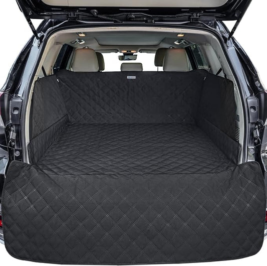 ALLANSING SUV Cargo Liner for Dogs - Heavy-Duty 900D Oxford Waterproof Pet Cargo Protector with 3-Sided Zippered All-Round Protection & TPU Suction Cups, Fits Midsize & Large SUVs and Minivans by CARS%C2%B7DOGS%C2%B7SING