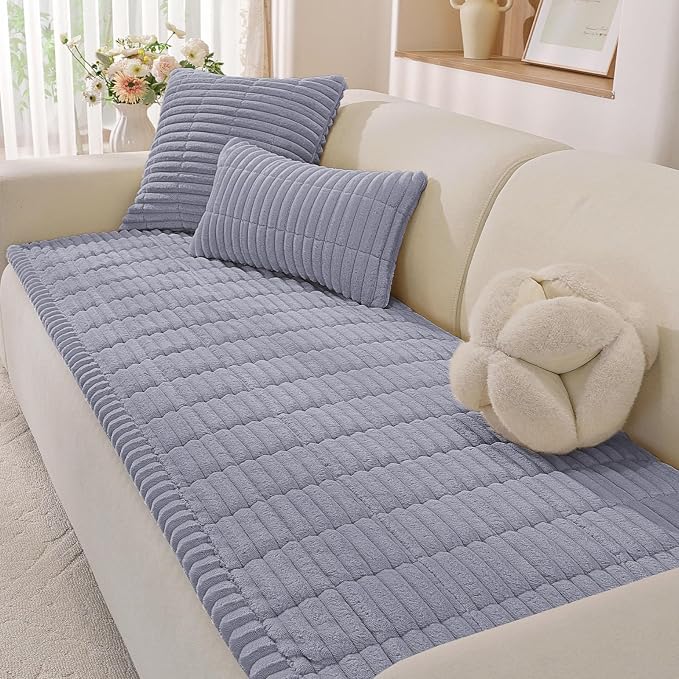 Couch Cover for Dogs,Washable Non-Slip Pet Friendly Sofa Protector | Thick Flannel Sofa Cover,Nonslip, Washable,Anti-Pilling,Pet Friendly,for Dogs & Cats,Cozy Protect Against Fur,27.6" x 70.9" by YSTELLAA