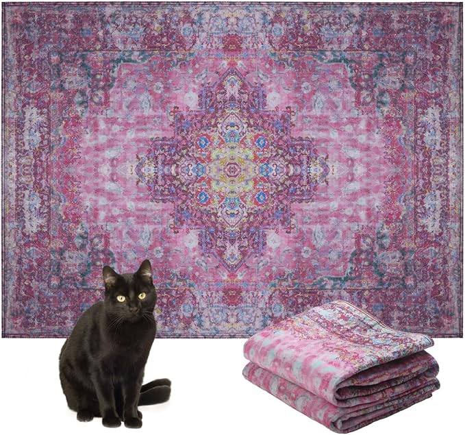Lovewag Cat Litter Mat, Litter Box Mat, Mystic Fuchsia, 36x48, 2 Pack | Washable litter mat cover, kitty litter mat & cat mat for litter box, litter trapping mat, prevents tracking, multi-cat - Image 8