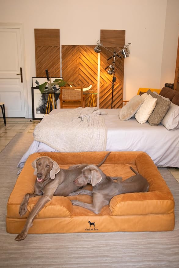 NOAH & PAW Giant Dog Bed XXL, 55x45x11 Inch, Orthopedic Dog Beds, Eggshell Memory Foam Infused with Cooling Gel, Inner Cover, Water Resistant, Machine Washable (Faux Leather) - Image 2