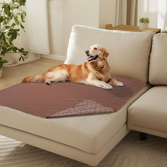 Luciphia Waterproof Couch Cover for Dogs, Non-Slip Pet Sofa Protector | Non-slip waterproof couch cover scratch-resistant machine washable protects sofa bed, Coffee Brown, 40" x 50" by luciphia