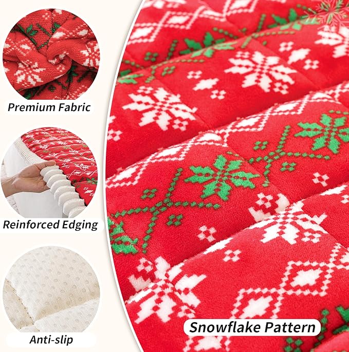 Plush Warm Sofa Cover, Pet Couch Cover for 2-3 Seater Sofas, Sofa Covers for Pet Washable, Non-slip Christmas Couch Covers for Pets, Dog Couch Protectors for Christams(1PC,Light Red,27.6"×70.9") - Image 5