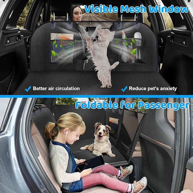 URPOWER PU Leather Dog Back Seat Extender for Extended Cab Trucks | Supports 550 lbs, Stable 3-Panel Hard Bottom, Added High-Density Foam for Comfort, Waterproof 900D Oxford, 45% More Space - Image 6