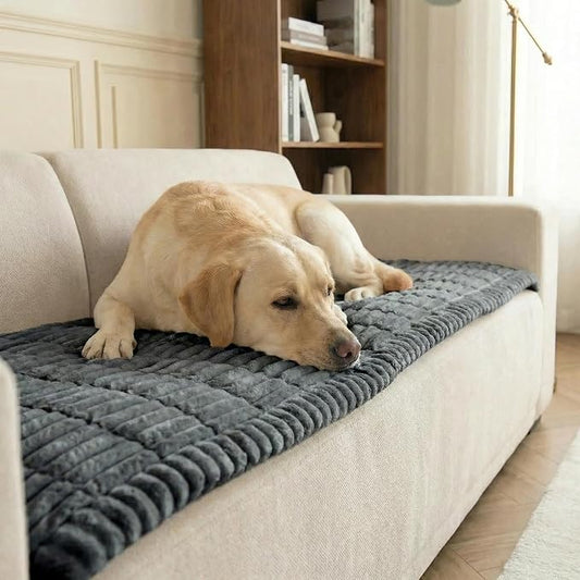 Fuzzy Pet Couch Cover for Sofa,Non Slip Sofa Cover Pet Friendly Couch Covers for Dogs Washable Protector for Pets Mat Dog Bed Mats (Dark Grey, 27.6"x59") by SONNACH