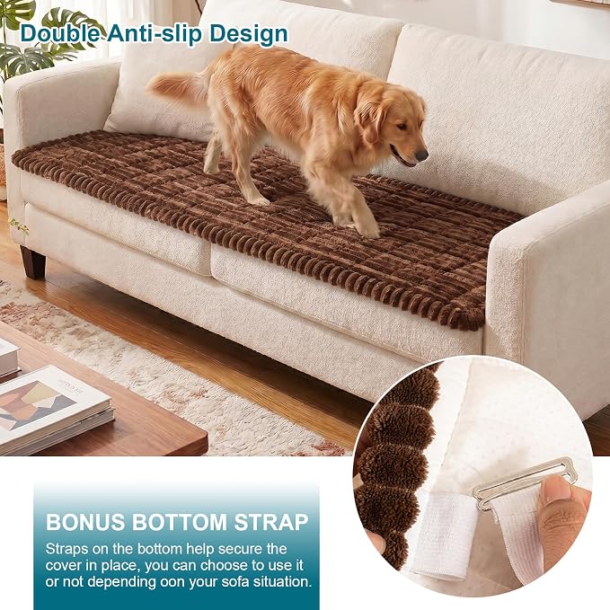 NILUOH Couch Cover for Dogs Washable, Non Slip Furniture Protector for Pet | Suitable for Leather & Fabric Loveseat/Small Couch, Prevents Pet Hair, Scratches & Stains, Pet Friendly, 27.6"x59" - Image 3