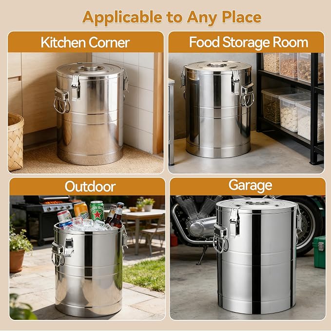 Newget Stainless Steel Dog Food Storage Container, Holds 35 lb Pet Food | Super Large Capacity, with Scoop, Sturdy, Rust-Proof, Insect-Proof, Moisture-Proof, Easy to Use, Suitable for Store Pet Food - Image 6