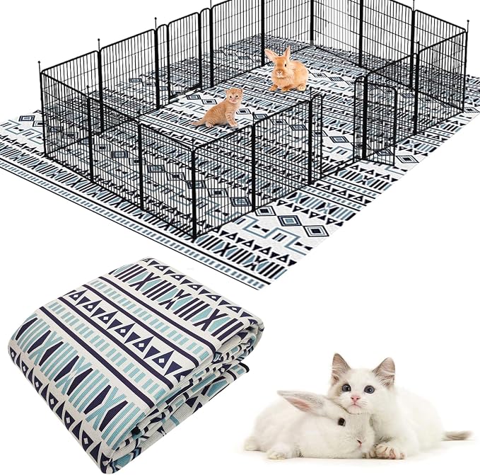 BNOSDM Extra Large Cage Liners for Rabbits 91" X 63" Washable Rabbit Pad Large Bunny Mat Anti Slip Rug for Bunnies Pet Carpet for Chinchillas Cats Guinea Pigs Dogs by BNOSDM