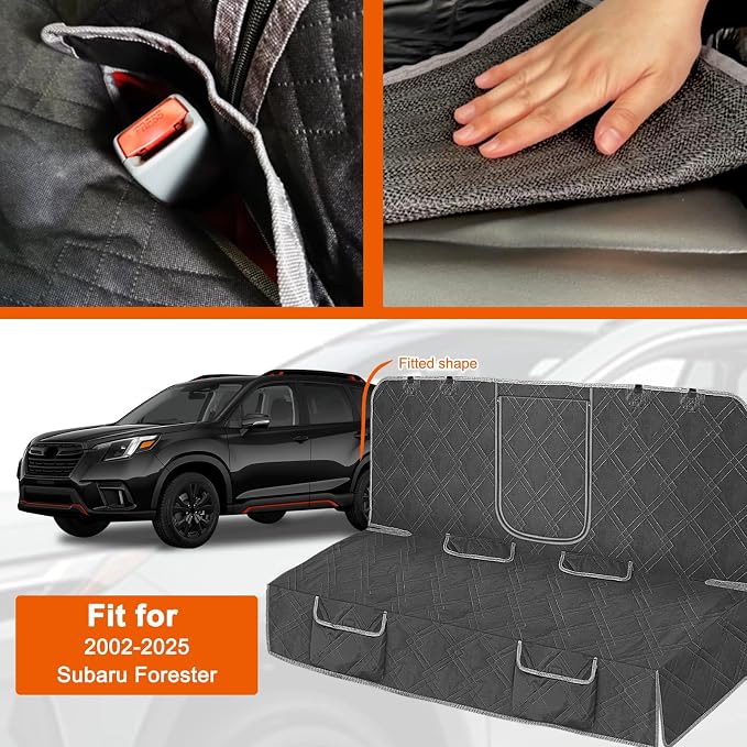 Dog Car Seat Cover for Subaru Forester 2002-2025 | Waterproof Pet Bench Seat Cover for Back Seat, 600D Heavy Duty Scratch Proof Nonslip Truck Seat Covers for Dogs - Image 2