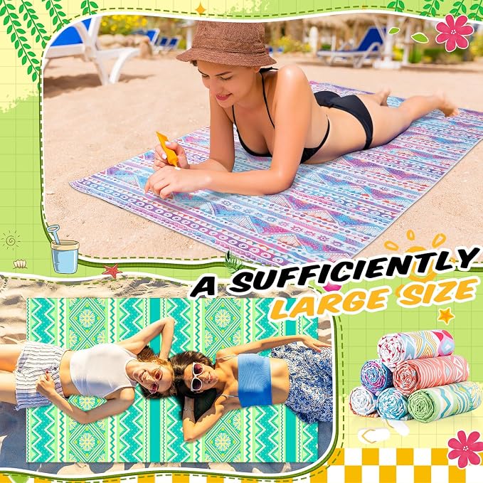 Remagr 12 Pcs Oversized Microfiber Beach Towels Bulk 60"x 28" Extra Large Quick Dry Absorbent Sand Free Towels for Adults, Pool, Travel, Swim, Yoga, Gym (Boho) - Image 5