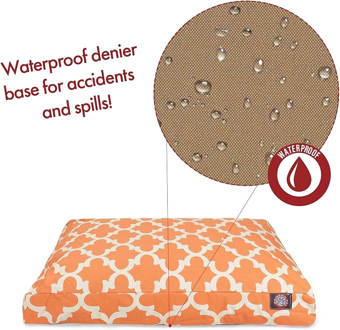 Peach Trellis Small Rectangle Indoor Outdoor Pet Dog Bed With Removable Washable Cover By Majestic Pet Products - Image 6