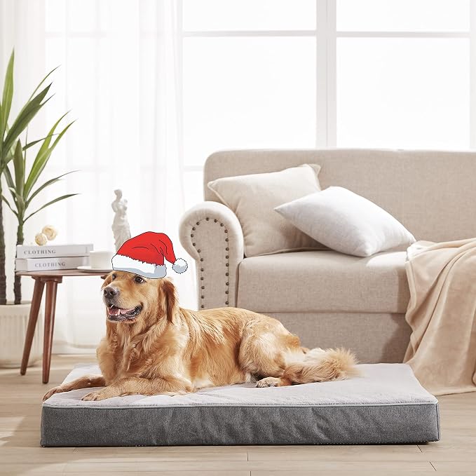 Orthopedic Memory Foam Dog Bed, Cooling Dog Beds Waterproof Pet Bed for Crate with Removable Washable Cover, L(35inch,65Lbs) - Image 8