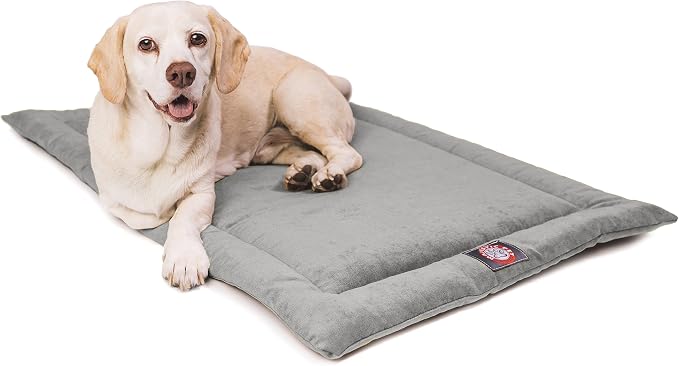 Majestic Pet Dog Crate Mat - Machine Washable Soft Plush Pet Bed Pad for Crates & Kennels | USA Crafted | 24"x18" Villa Vintage by MajesticPet
