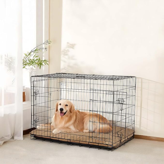 Dog Crate Pad for Medium Dog - 30"x20" Memory Foam Dog Bed, Washable & Anti-Slip Dog Bed Mat, Ultra Soft Kennel Pad for Dogs Cozy Sleeping Mat, Khaki - Image 6