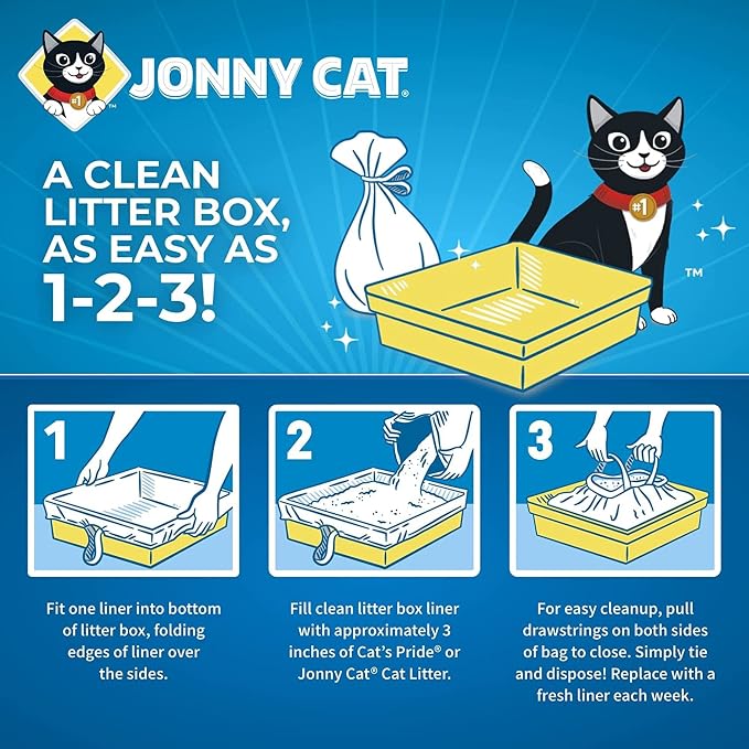 Jonny Heavy Duty Cat Litter Box Liners (Pack of 12), Cat litter Box Liners Jumbo, 5 Liners Box - Image 6