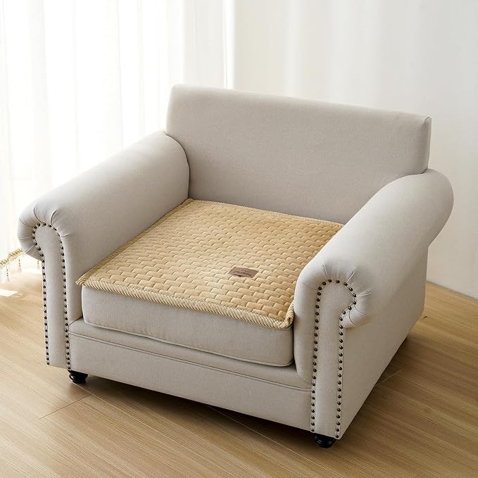 Couch Covers for Dogs Washable, Velvet Dog Couch Cover Protector, Fuzzy Plush Pet Sofa Cover for Backrest Armrest, Sofa Covers for Pets(1,Light Brown,27.6"x27.6",Single Seater) by PJLZJFBY
