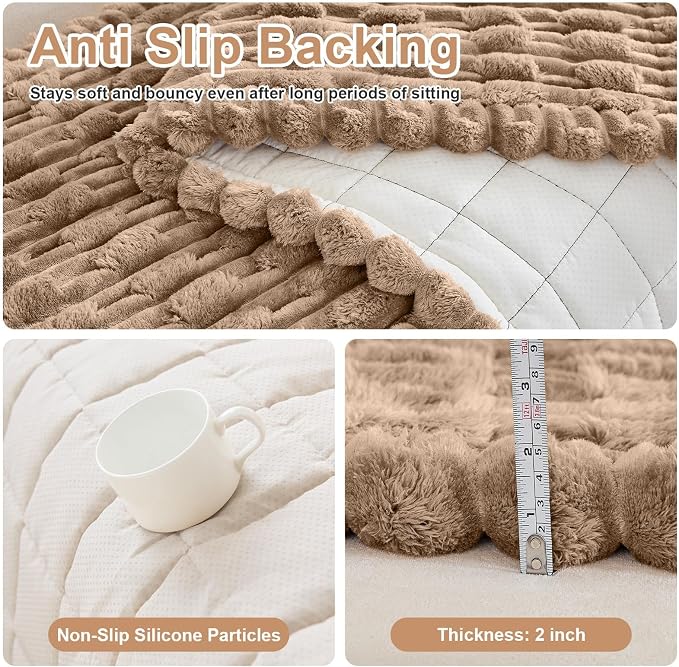 Waterproof Dog Couch Cover, Non Slip Pet Sofa Protector, Thick Fuzzy Couch Cover for Dogs, Machine Washable Furniture Protector, Scratch Resistant Pet Couch Mat(Leather color, 28" x 83"/70 x 210cm) - Image 6