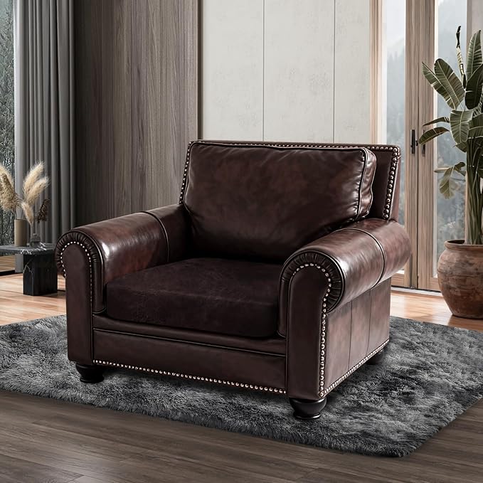 ANARACHON Leather Look Couch Cushion Covers Sofa Seat Slipcovers Sets Couches Furniture Protector for Sectional Armchair Loveseat Pets Kids Stretch Spandex Fabric (1 Cushion Armchair, Chocolate) - Image 8